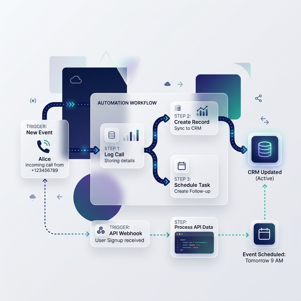 Cloud call automation workflow visual